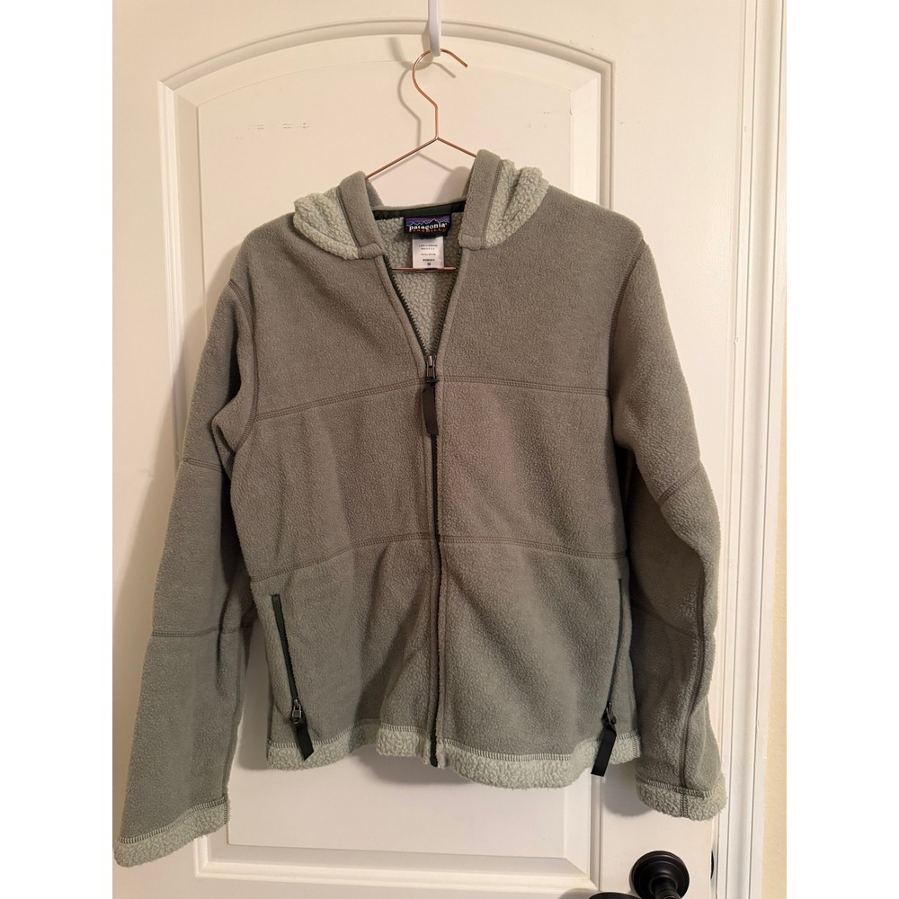 Patagonia Synchilla Fleece Hoodie Womens M Sage Green Made in USA Excellent